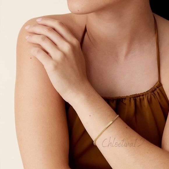 14k Gold Plated Cuban Chain Link Bracelet - Picture 6 of 6